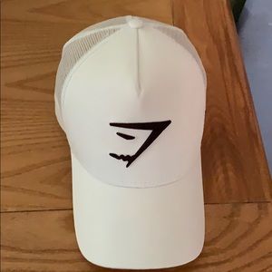 White gymshark SnapBack hat